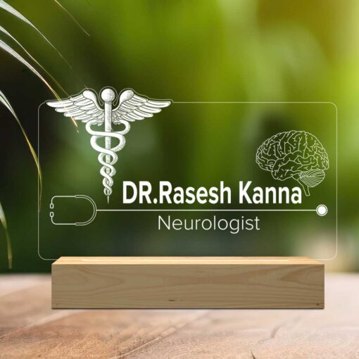 Personalized Gift For Doctor | Best gift for doctor | Photo Acrylic Led Lamp (8x6) | Design 1 1