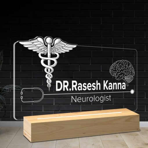 Personalized Gift For Doctor | Best gift for doctor | Photo Acrylic Led Lamp (8x6) | Design 1 2