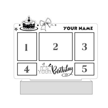 Personalized Birthday Gifts | Acrylic 3d Photo Lamp | Surprise Led lamp gifts (9×8 Inches)| Design 1 2
