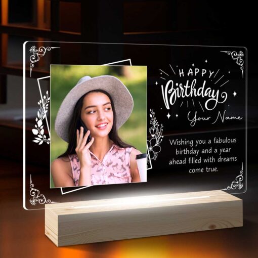 Personalized Birthday Gifts | Acrylic 3d Photo Lamp | Lovely Photo Gift (9×8 Inches)| Design 2 1