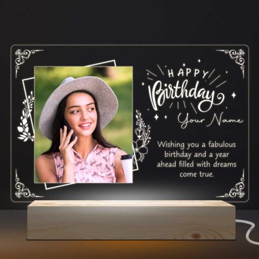 Personalized Birthday Gifts | Acrylic 3d Photo Lamp | Lovely Photo Gift (9×8 Inches)| Design 2 - Image 2