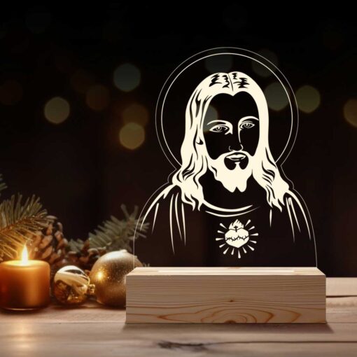 Personalized Jesus Christ Gifts | Unique Lamp Photo Gifts | Custom Led Night Photo Lamp (7x5)| Design 1 1