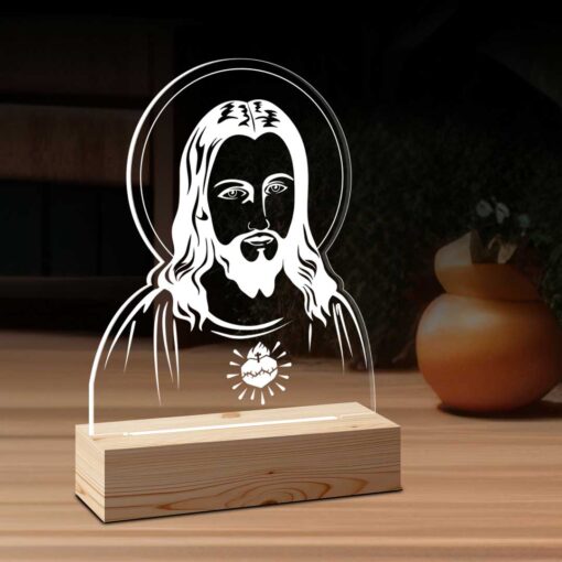 Personalized Jesus Christ Gifts | Unique Lamp Photo Gifts | Custom Led Night Photo Lamp (7x5)| Design 1 2
