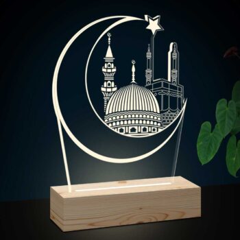 Personalized Makkah Madina Gifts | Eid Mubarak Decorative Photo Lamp | Custom Led Night Lamp (7x5)| Design 1 5