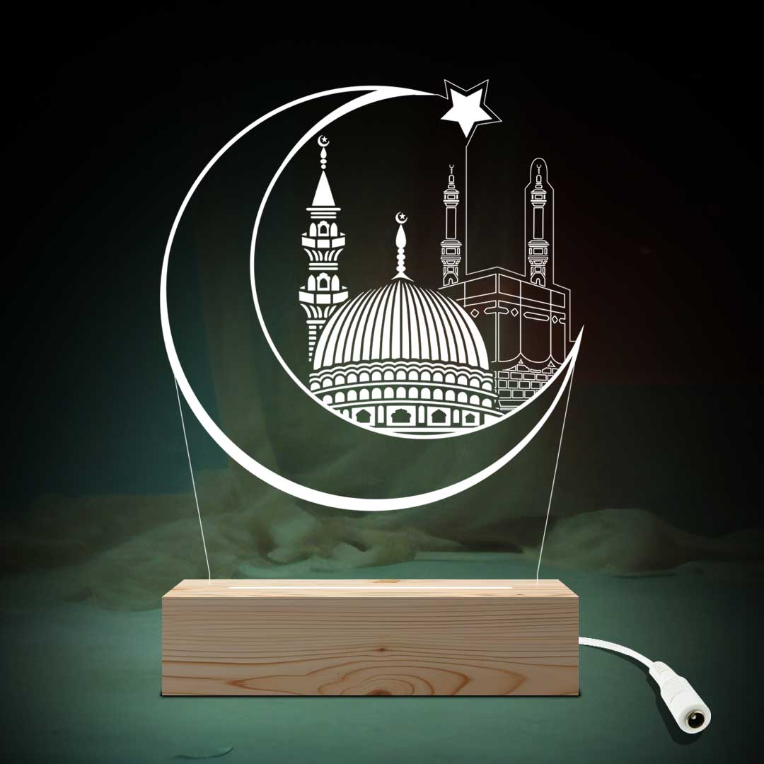 Personalized Makkah Madina Gifts | Eid Mubarak Decorative Photo Lamp | Custom Led Night Lamp (7x5)| Design 1 1 Personalized Makkah Madina Gifts | Eid Mubarak Decorative Photo Lamp  | Custom Led Night Lamp (7x5)| Design 1