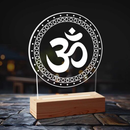 Personalized Om Chakra Gifts | Latest Om Night Lamp Gift | 3d Illusion Photo Lamp (7x5) | Design 1 1