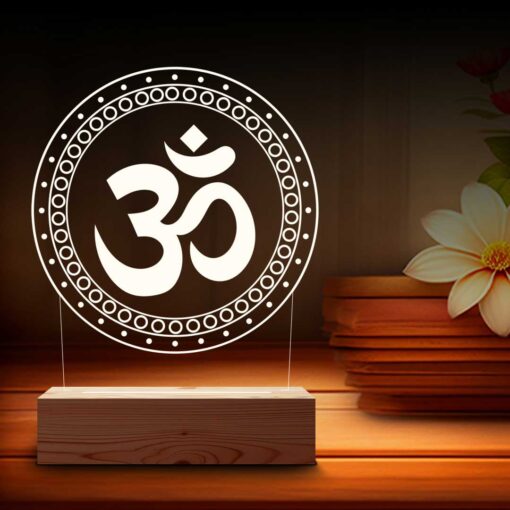 Personalized Om Chakra Gifts | Latest Om Night Lamp Gift | 3d Illusion Photo Lamp (7x5) | Design 1 2