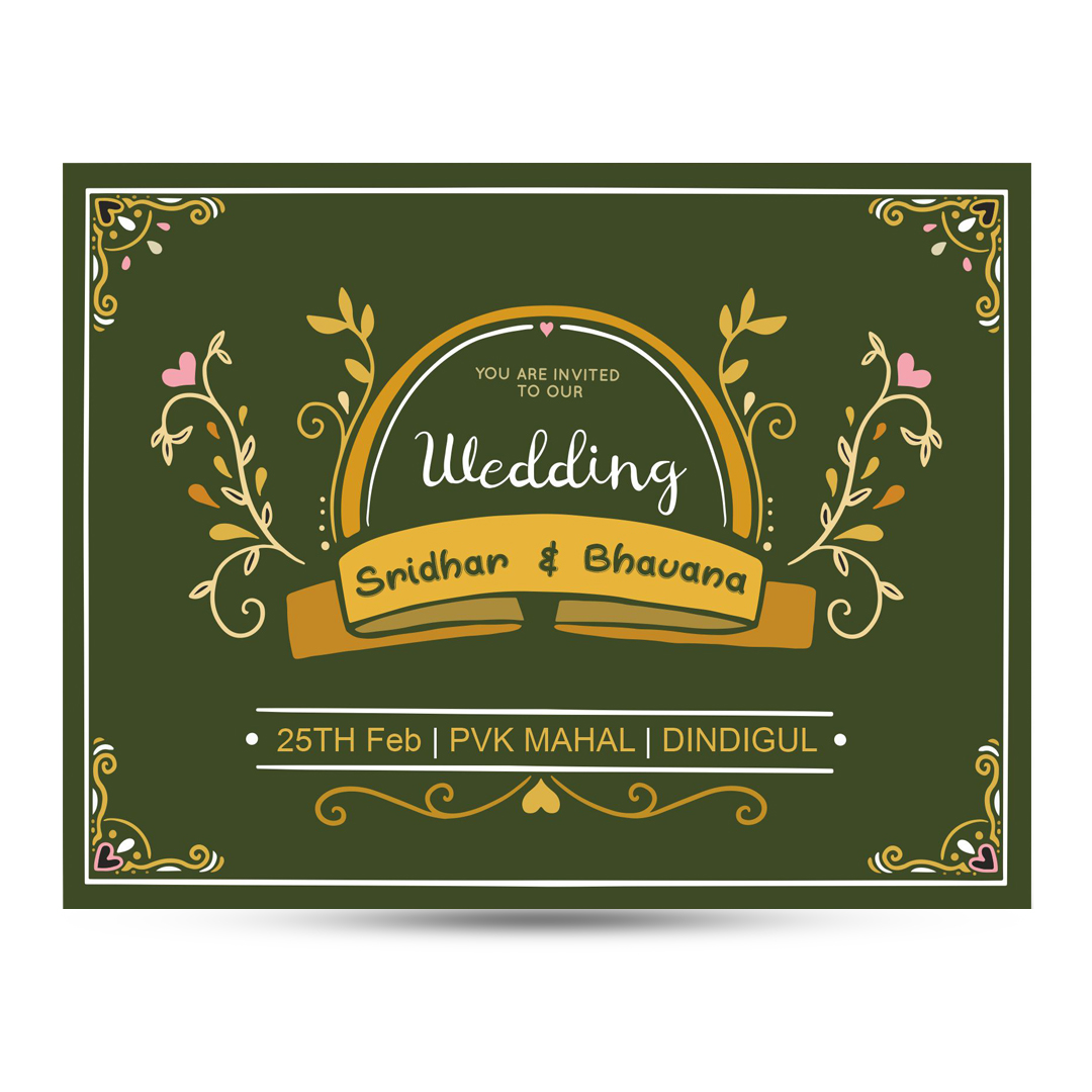 Customized Wedding Invitation Cards | Single Card Prints 1 Customized Wedding Invitation Cards | Single Card Prints
