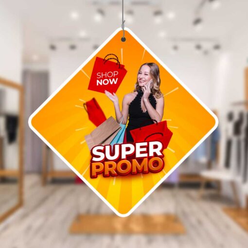 Custom Danglers Printing | Square Shape Hanging Dangler | Design-2 - Image 2