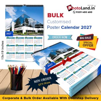 2027 Personalized Bulk Poster Calendars | Office calendar 2027 |-Design 01-Spiral