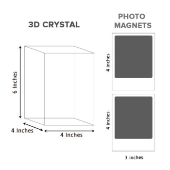 Special Combo Gifts | 3D Crystal | Photo Magnets Set of 2 3