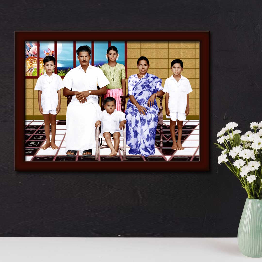 Old black and white photo to Colour Painting | Customized for Family Photo 1 Old black and white photo to Colour Painting | Customized for Family Photo