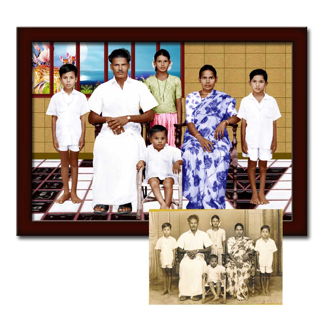 Old black and white photo to Colour Painting | Customized for Family Photo 2 Old black and white photo to Colour Painting | Customized for Family Photo - Image 2