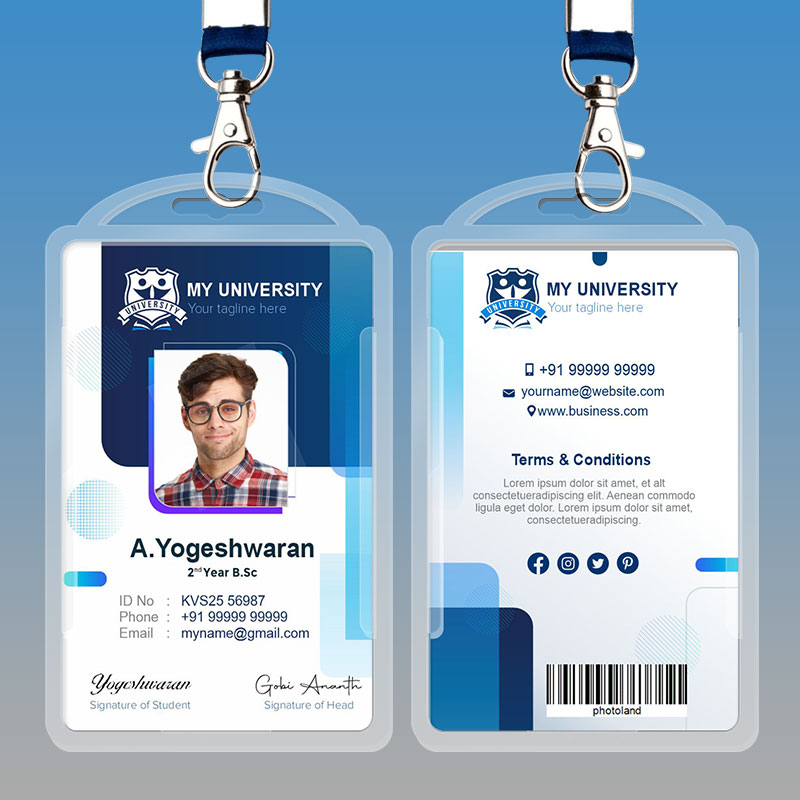 University ID Card | PVC ID card | Photo ID card-Design 1