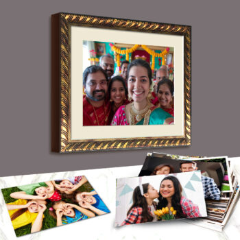 Best Family gifts | Premium Photo Frame 12x10 in with Personalized Photo Print (2.7x3.7 in) | Pack of 2
