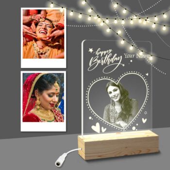 Perfect Wedding & Anniversary Gift |Personalized LED Photo Lamp  (6x4 inch) with 2 Photo Magnets (4x3 inch) | Pack of 2