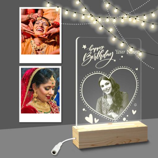 Perfect Wedding & Anniversary Gift |Personalized LED Photo Lamp  (6x4 inch) with 2 Photo Magnets (4x3 inch) | Pack of 2