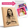Best Birthday gifts | Personalized Wooden Engraving 5x4in with 16 Polaroid Prints | Birthday Combo gifts | Pack of 2 3