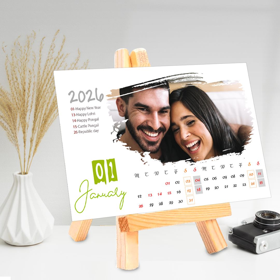 2026 Personalized Photo Easel Calendar_Design_1