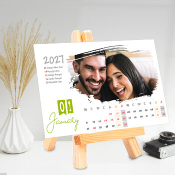 2027 Personalized Photo Easel Calendar_Design_1