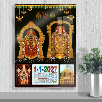 Alternative view of 2027 Personalized Daily Calendar | Acrylic Tamil Daily Sheet Calendar Featuring God Perumal Thayar