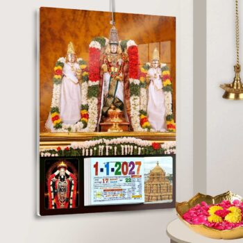 2027 Personalized Daily Calendar - Acrylic Tamil Daily Sheet Calendar with God Perumal Thayar Lakshmi