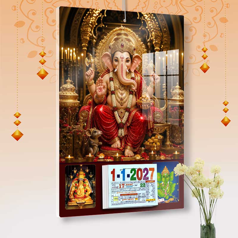2027 Personailized Daily Calendar | Daily Sheet Calendar Tamil | God Vinayagar
