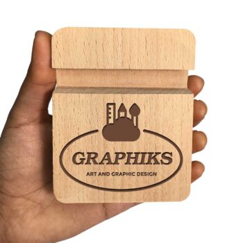 Personalized Wooden Mobile Stand | Enrgaved Logo Mobile Holder | Best Corporate Gifts