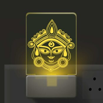 3d Illusion Led Plug Lamp | 3 d Led Night Lamp | God Durga Kali Design-2