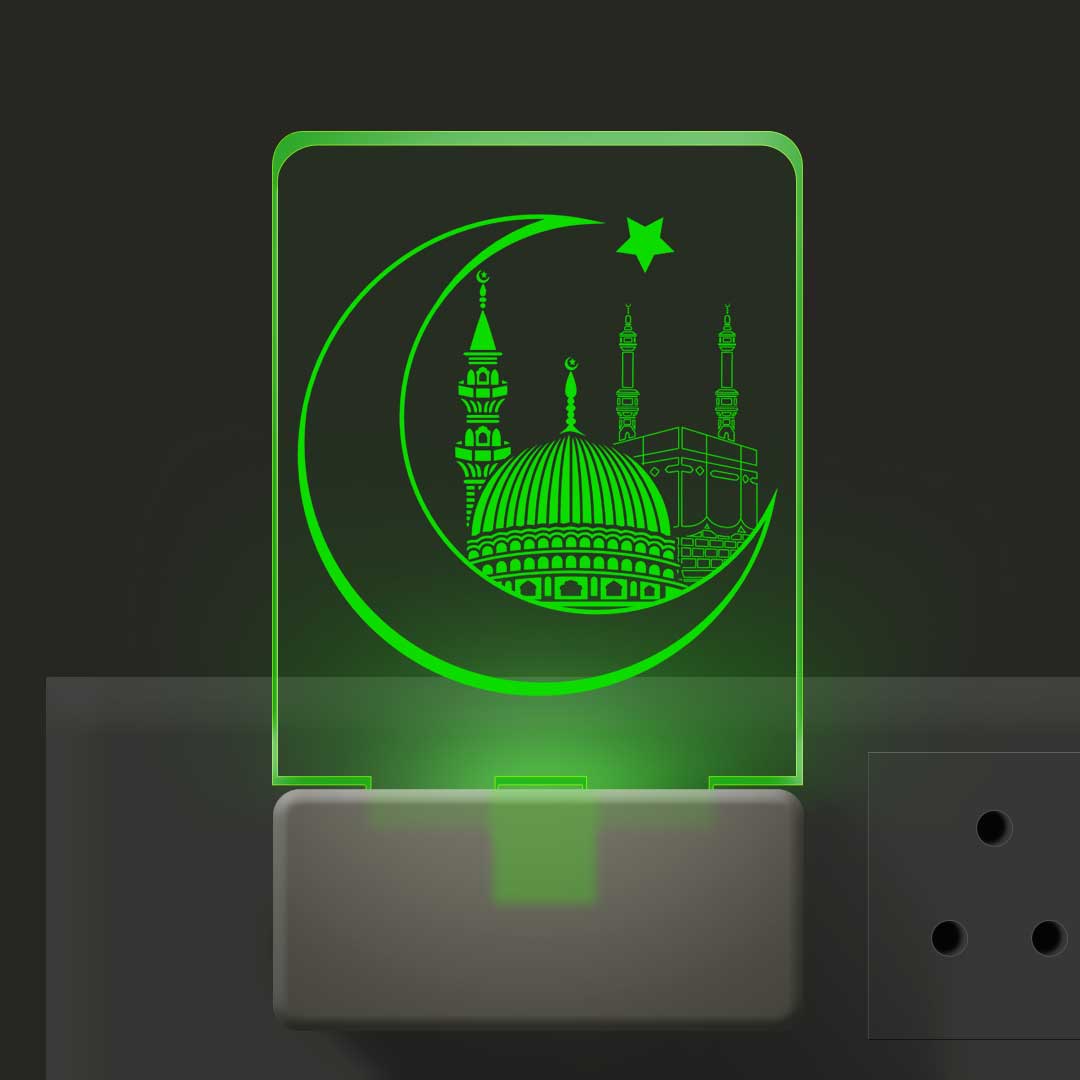 3d Illusion Led Plug Lamp | 3 d Led Night Lamp | God Makka Madina