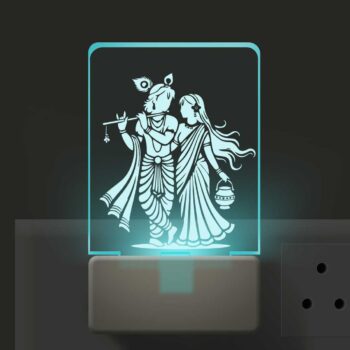 3d Illusion Led Plug Lamp | 3 d Led Night Lamp | God Kannan Radhai