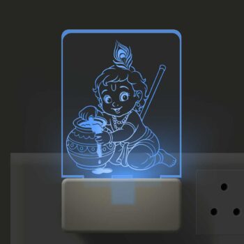 3d Illusion Led Plug Lamp | 3 d Led Night Lamp | God Krishna