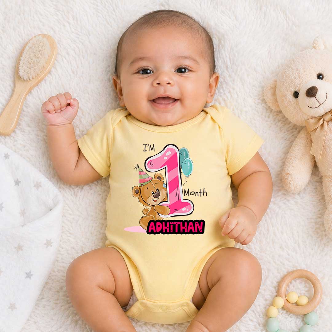 DreamFit Baby Half Sleeve Romper Collection | Yellow Color | Tshirt for 1 Month