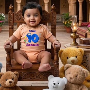 Daily Comfort Half Sleeve Romper for Little Babies | Peach color Tshirt for 10 Month