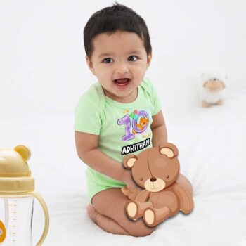 Newborn Baby Half Sleeve Onesie Romper | Light green color | Tshirt for 10 Month