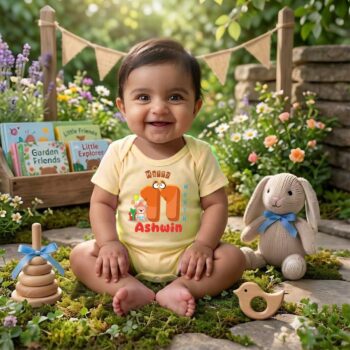 Gentle Touch Baby Onesie | Yellow color Tshirt for 11 Month