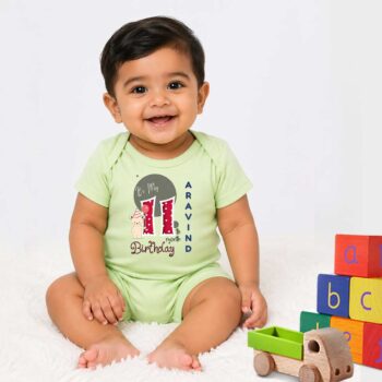 Baby onesie | Light Green color Tshirt for 11 Month