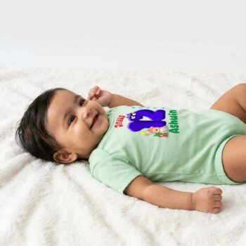 Newborn Romper for Summer Comfort | Light Green color Tshirt for 12 Month