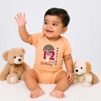 Organic Cotton Baby Romper | Peach color Tshirt for 12 Month