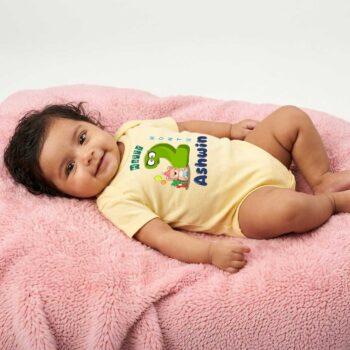 Fashion Baby Romper Half Sleeves | Yellow color Tshirt for 2 Month