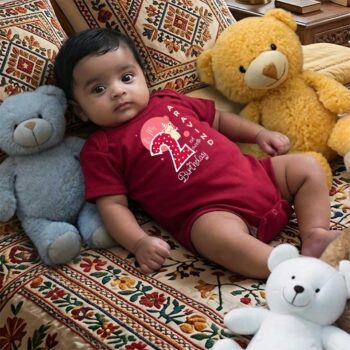 Comfortable Newborn Romper with Soft Cotton Fabric | Red color Tshirt for 2 Month