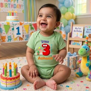 Comfortable Newborn Romper | Light Green color Tshirt for 3 Month