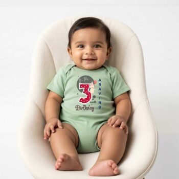 Fashion Baby Romper Half Sleeves for Cute Everyday Style | Light Green color Tshirt for 3 Month