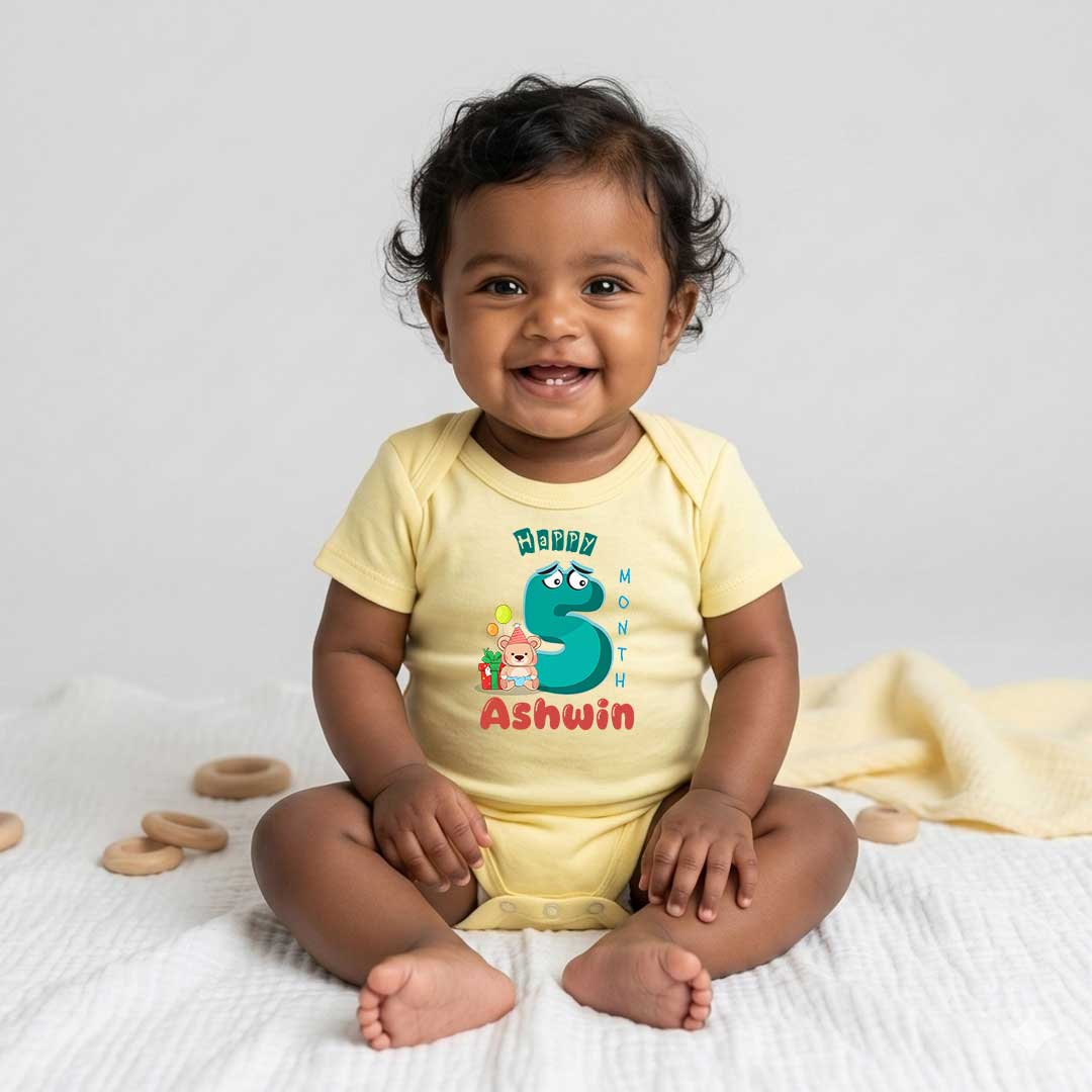 Infant Onesie | Yellow color Tshirt for 5 Month