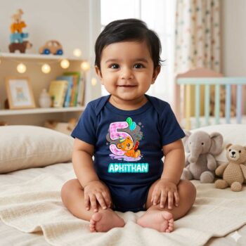 Stylish Infant Half Sleeve Romper for Boys and Girls | Navyblue Color | Tshirt for 5 Month
