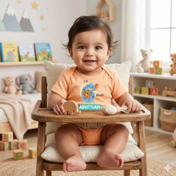 Baby Half Sleeve Romper | Peach color | Tshirt for 6 Month
