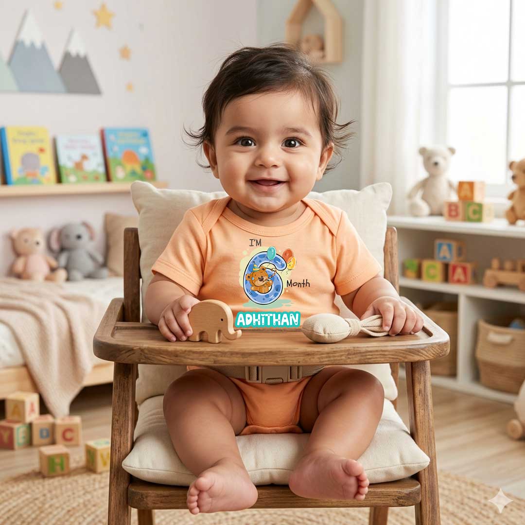Baby Half Sleeve Romper | Peach color | Tshirt for 6 Month
