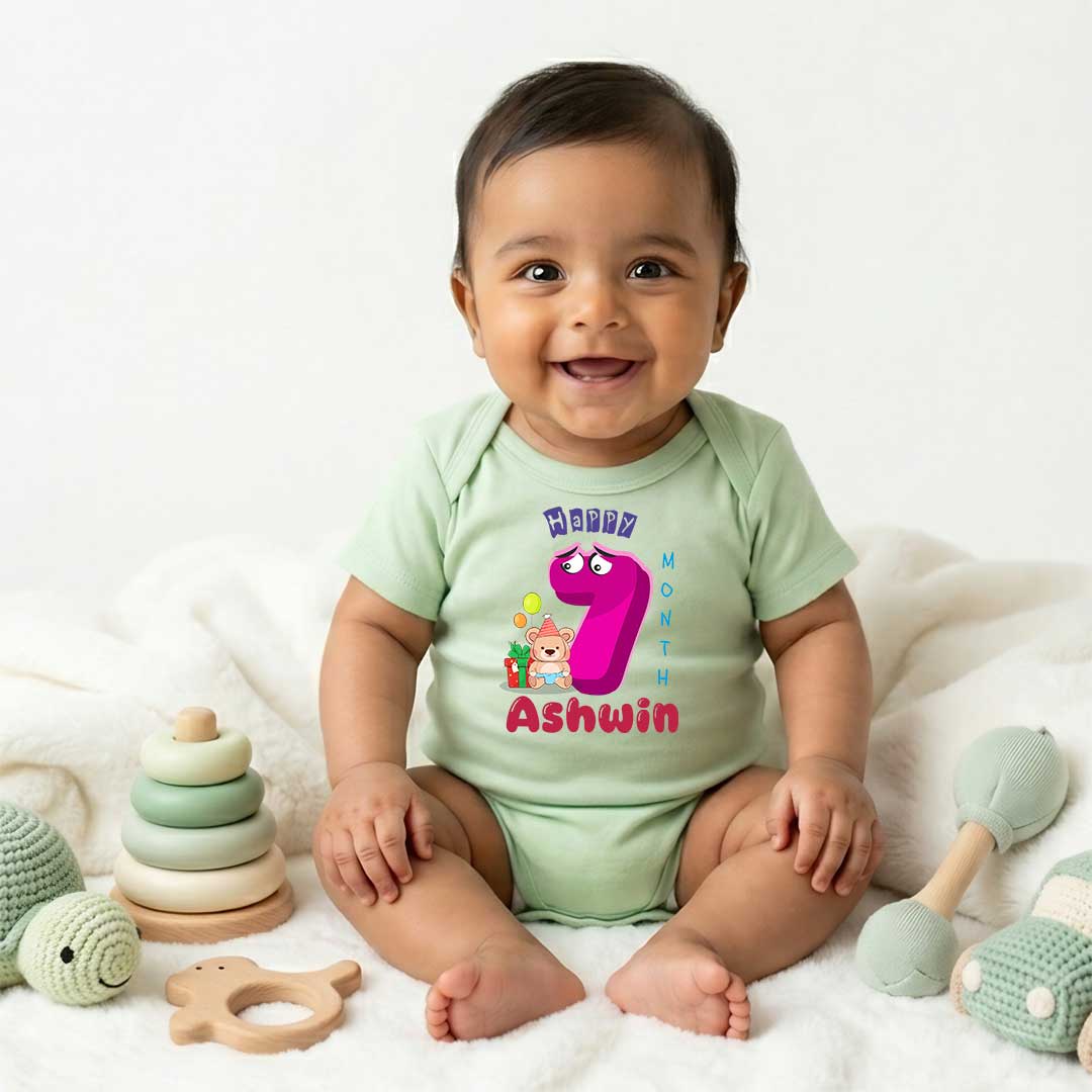 Unisex Baby Clothes | Light Green color Tshirt for 7 Month