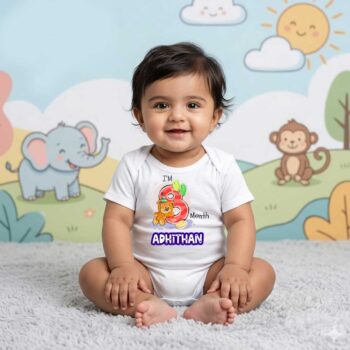 Baby Cotton Romper for Toddlers | White color | Tshirt for 8 Month