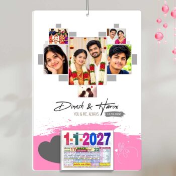 Alternative view of 2027 Daily sheet calendar-Acrylic-New wedding couple